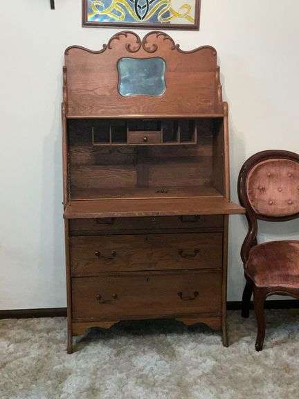 Antique drop front desk