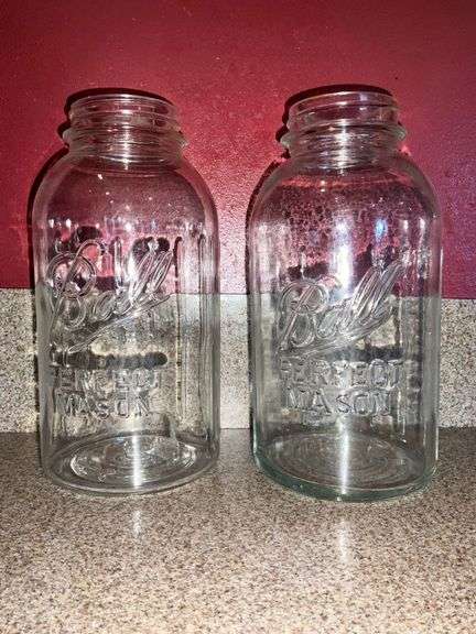 Pair of Ball half gallon jars image