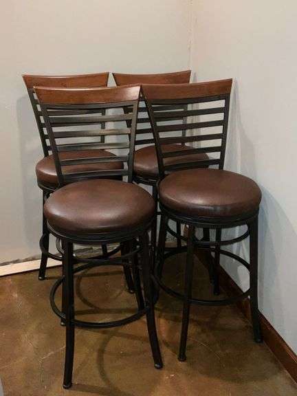 4 metal framed swivel bar stools image