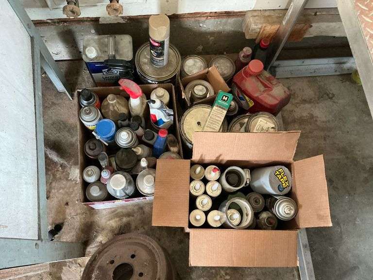 Household chemicals, caulk, spray paint image