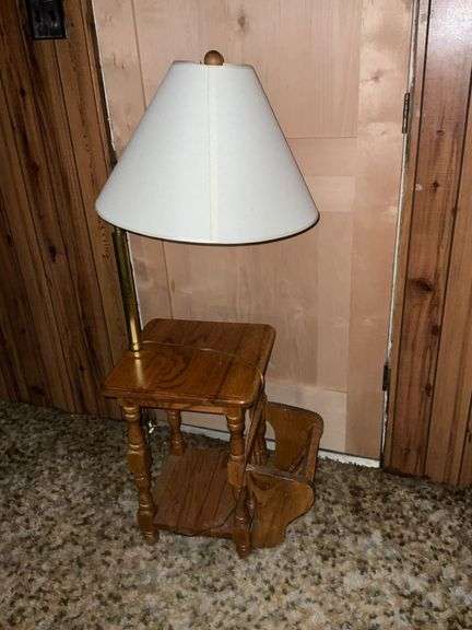 Floor lamp with table