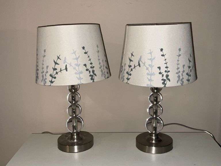 Pair of bubble base bedside lamps image