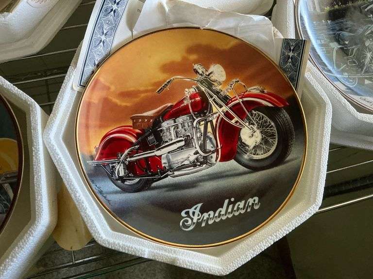 Collectable plates with COAs, motorcycles. image