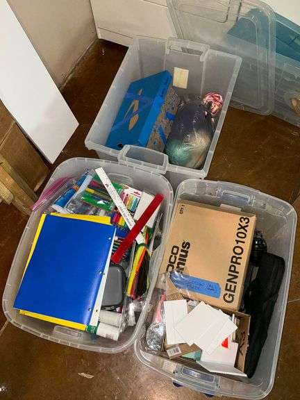 3 totes of arts and craft supplies image