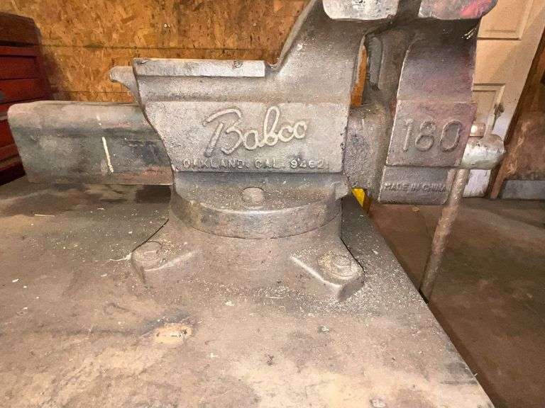 Babco 8" bench vise on home made steel stand