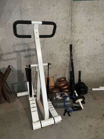 Stepper machine, weights, hand grippers