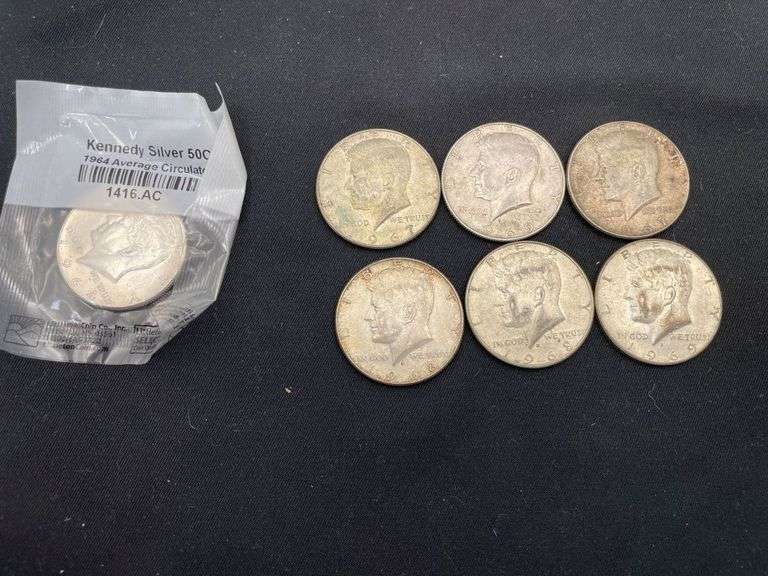 1964-1969 Kennedy Silver Half Dollars - 7 Coins Total image