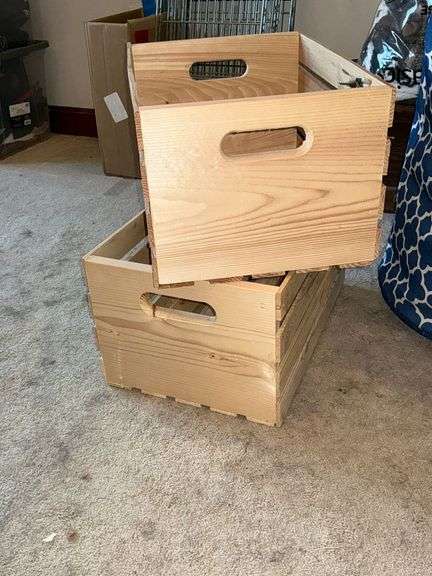 Pair of wooden crates image