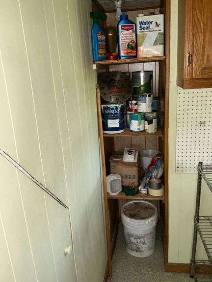 Household repair items, door latches, paint, tile image