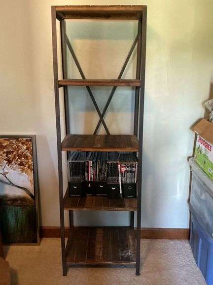 Metal and wood decorative shelf, CONTENTS NOT INCLUDED image