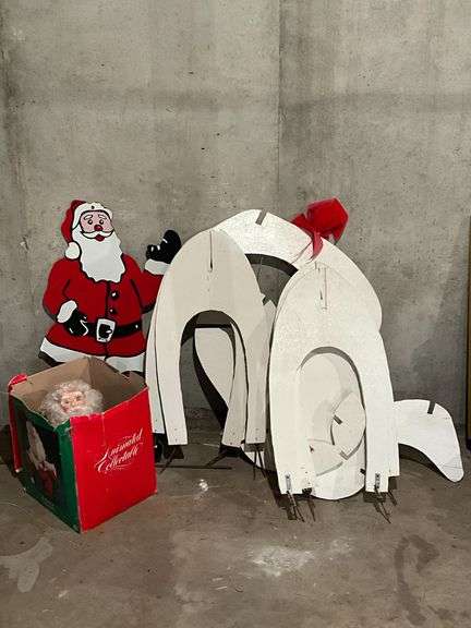 Christmas yard art, Santa, Reindeer image