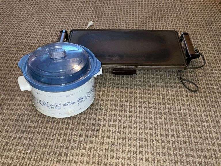 Rival crockpot, JCPenney electric griddle, working condition image
