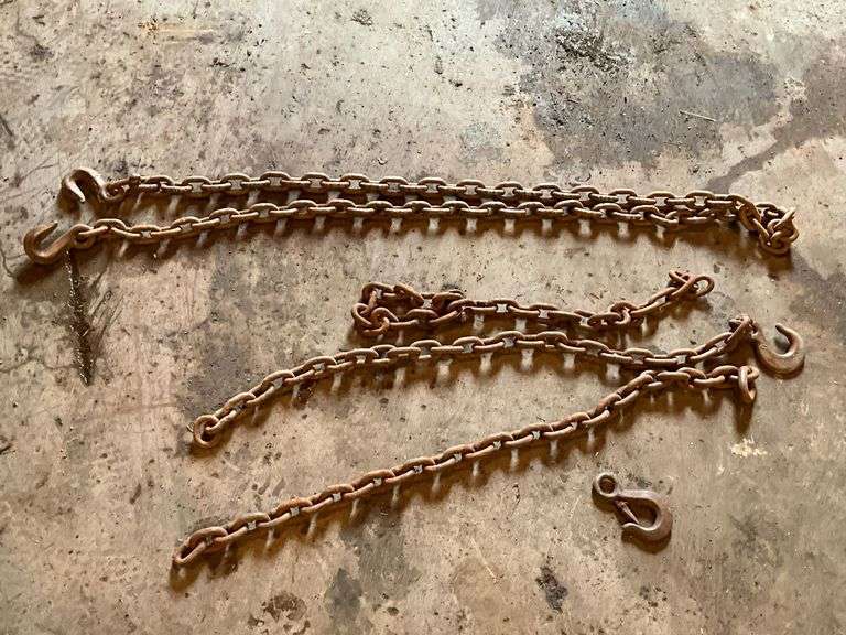3/8" chain 8' L, hooks on both ends