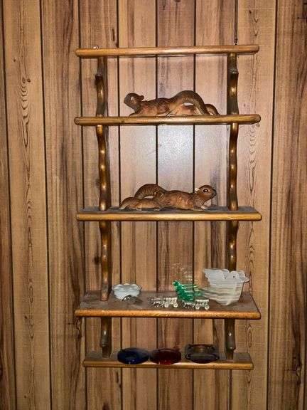 Curio shelf with contents, 33" T x 18" W image
