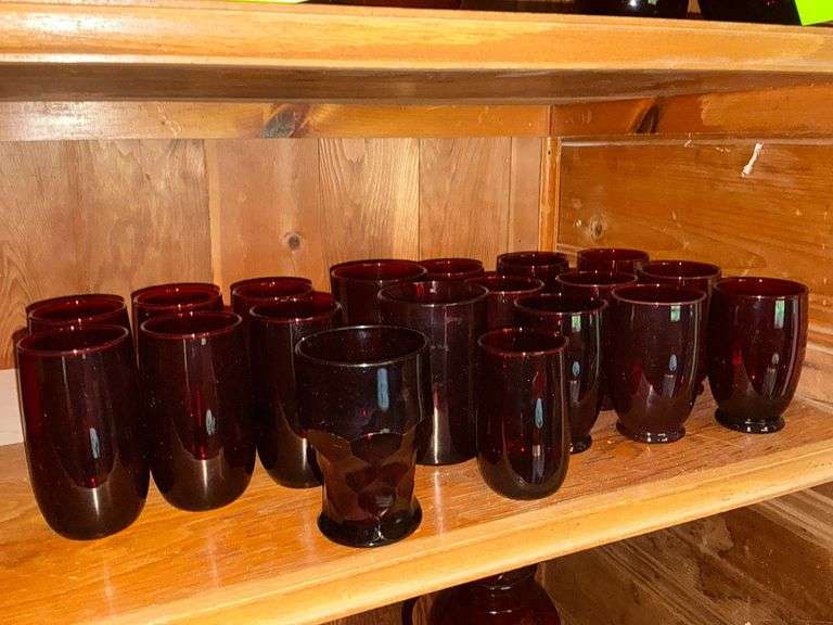 Ruby Red water glasses, juice glass, etc. image