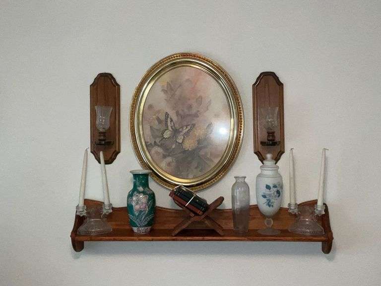 Home décor, shelf, candleholders image