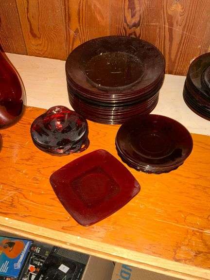 Ruby Red dinner plates, salad plates, small bowls, etc. image