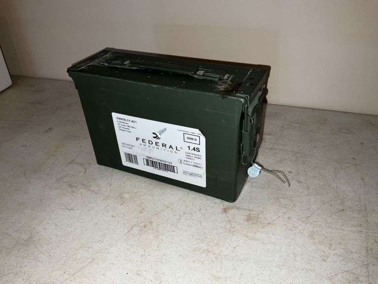 Metal ammo box with Federal 5.56 image