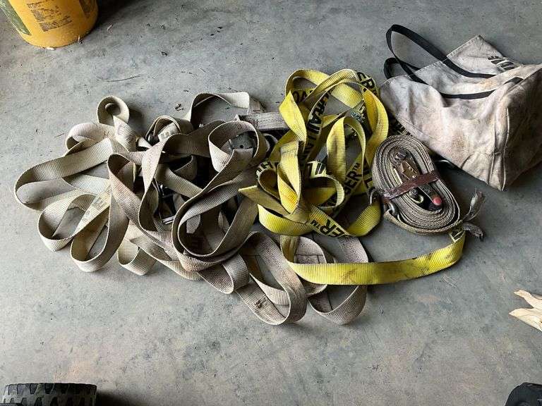 4 Ratchet straps, 2" W, unknown lengths. image