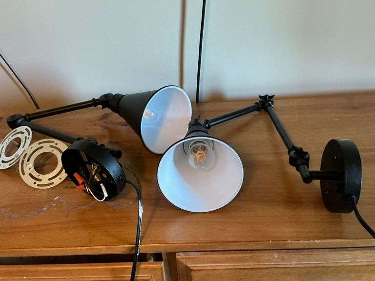 Pair of wall lamps with hardware image