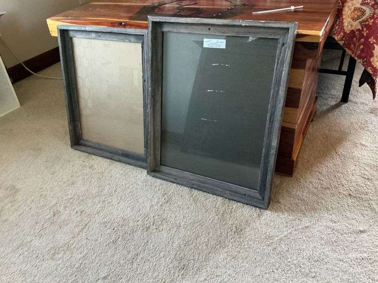 Pair of gray barnwood frames image