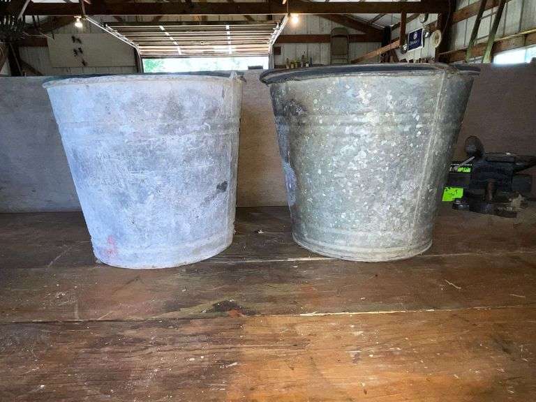 2 galvanized buckets image