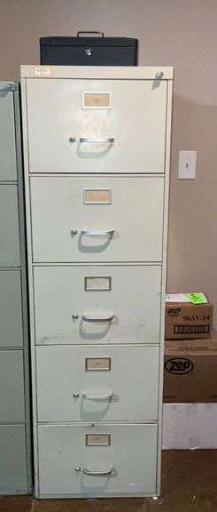 Locking 5-drawer legal size file cabinet image