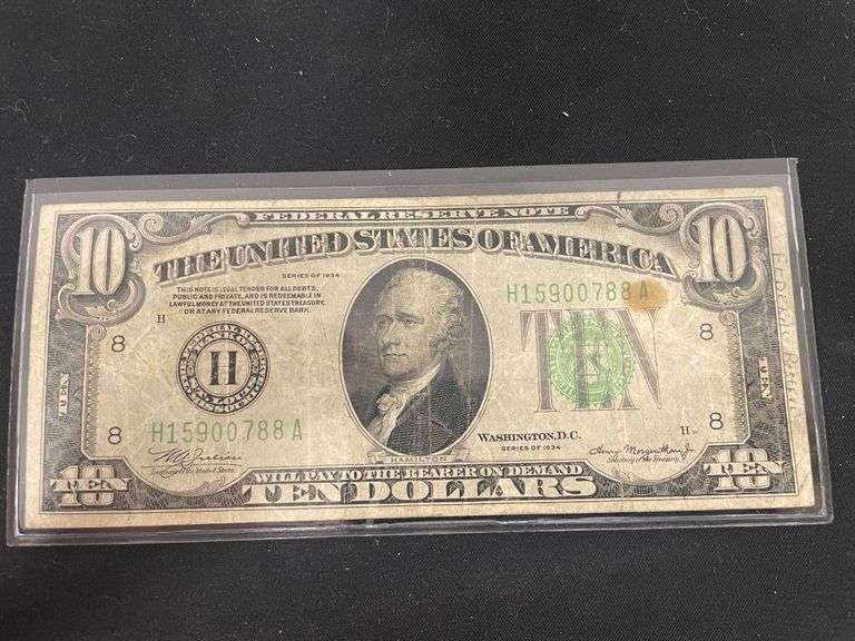 1934 Federal Reserve Ten Dollar Note image