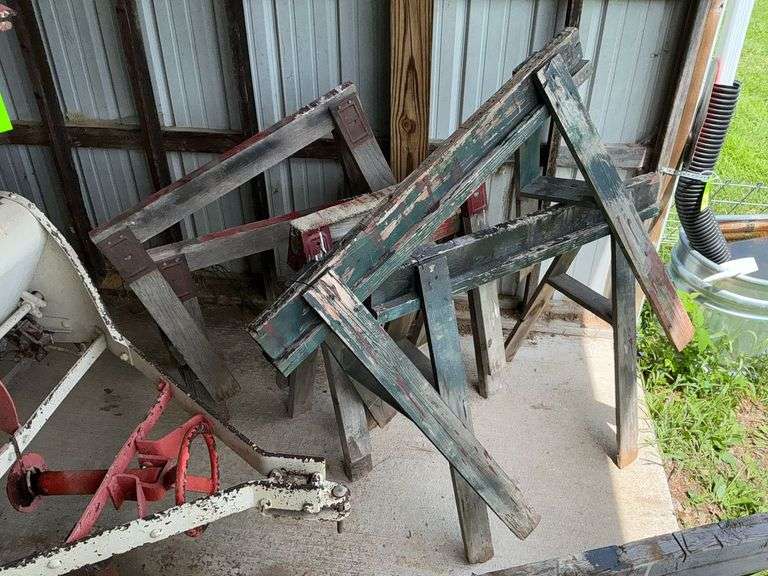 6 wooden saw horses image