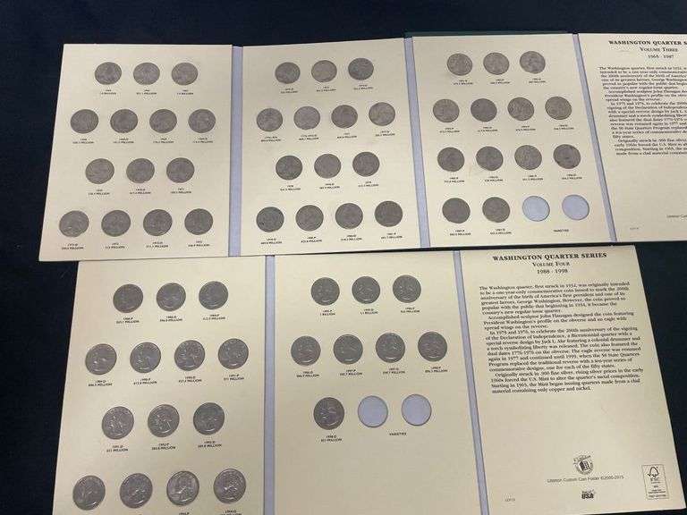 Three Washington Quarters Coin Collection Albums - Volume 3, 4 & Fifty State Quarters image
