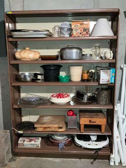 Metal shelf and contents image