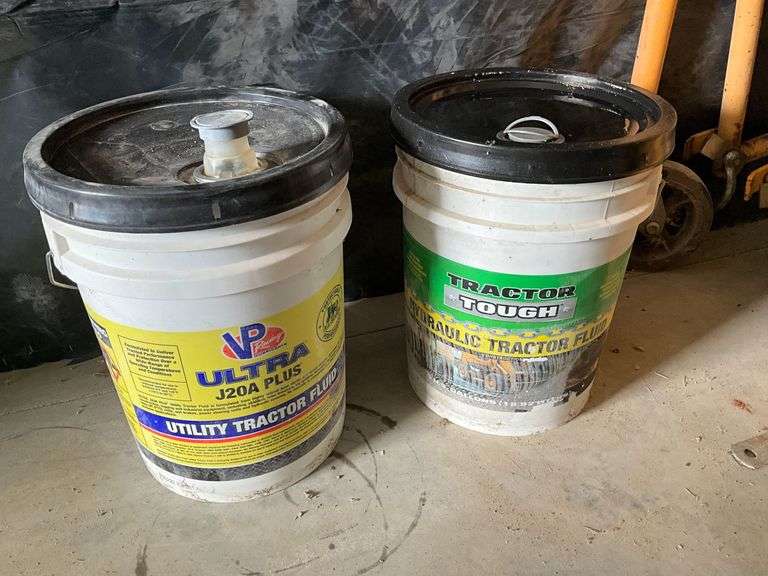 2 buckets of tractor hydraulic fluid image