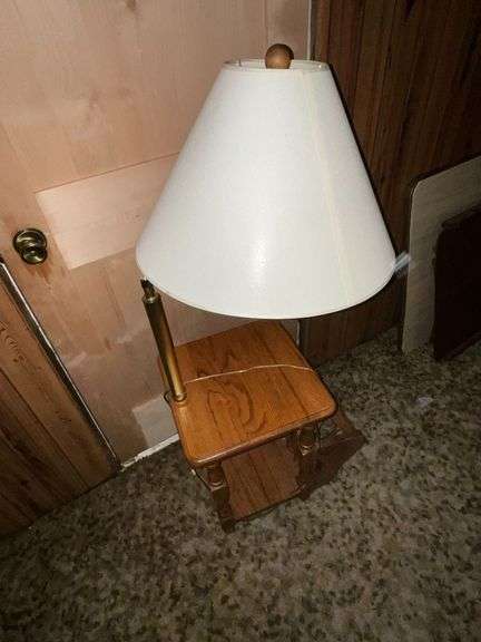 Floor lamp with table