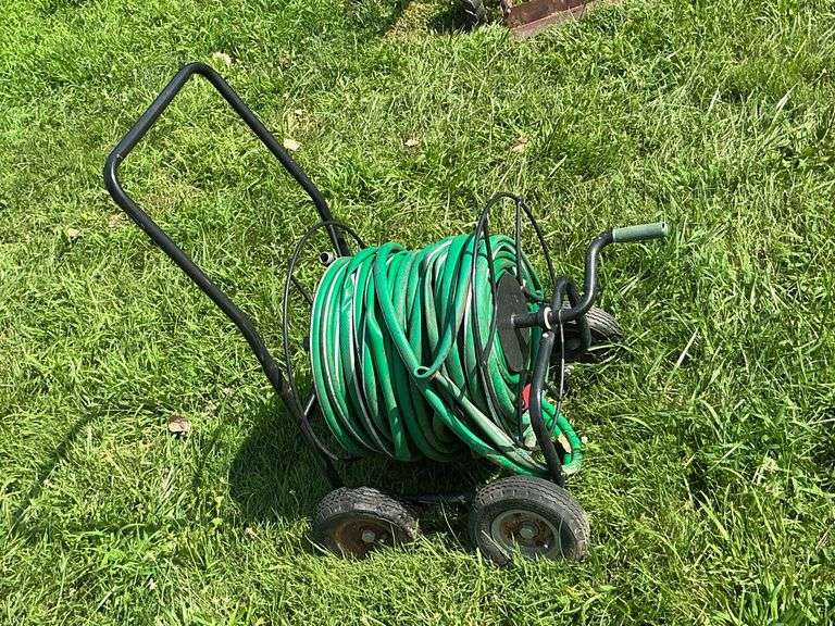 Hose reel, hose, tires need air image
