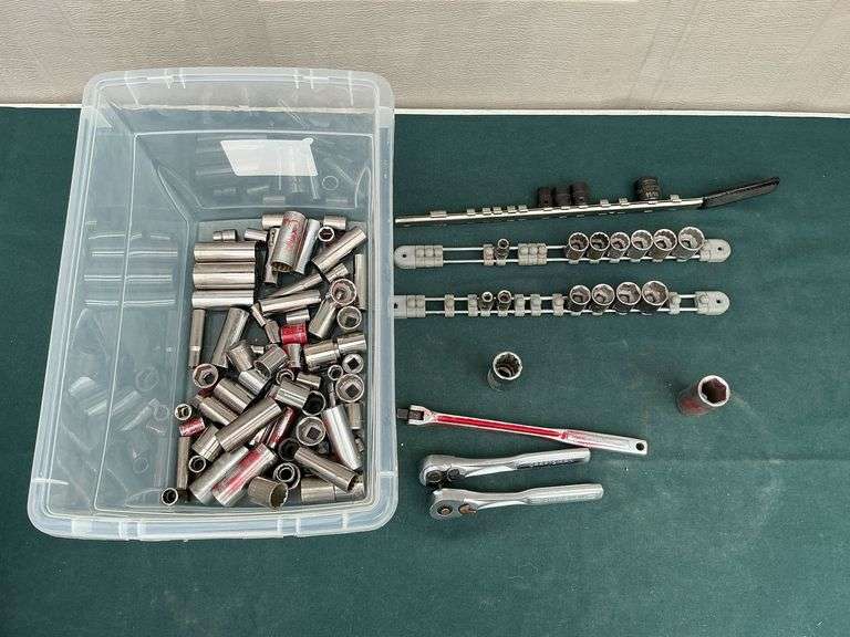 3/8" drive sockets, ratchets, regular and deep well image