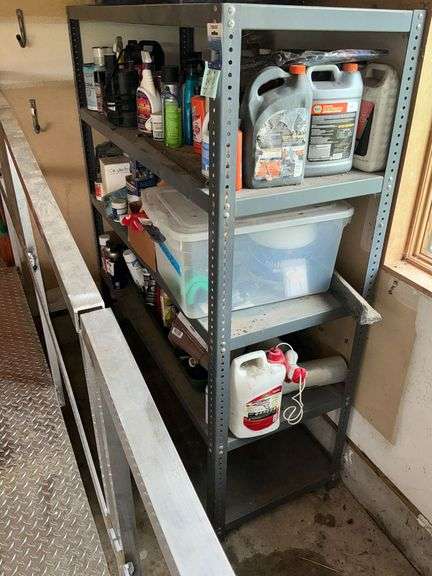 Steel shelving unit 60" W x 24" D x 72" T and contents image