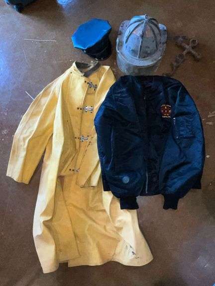 Fire helmet, hydrant wrench, Local 2945 jacket image