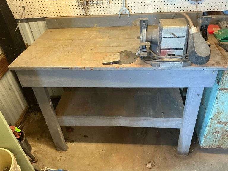 Wooden shop bench 51" L x 27" D x 37" T image