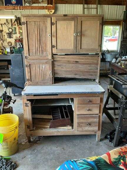 Enamel top kitchen cabinet image