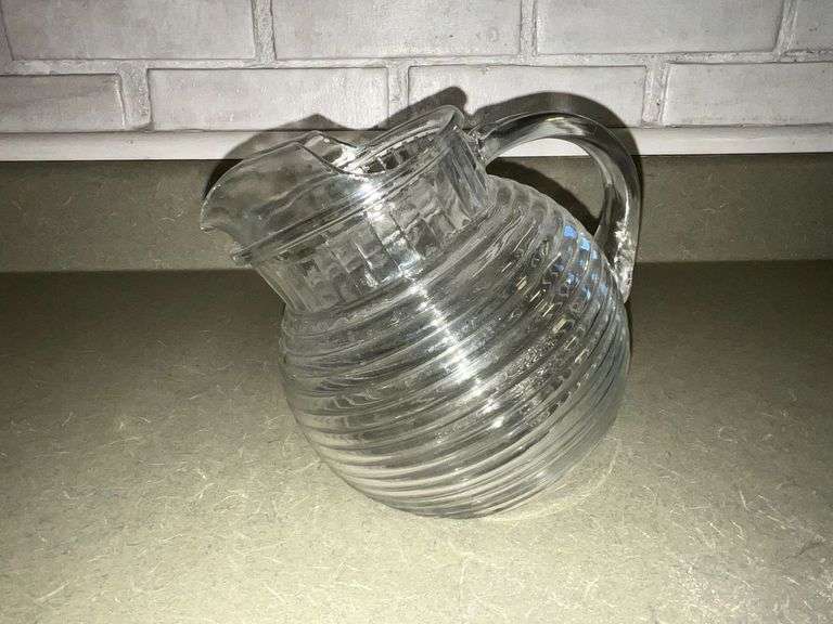 Manhattan Ribbed clear glass pitcher image