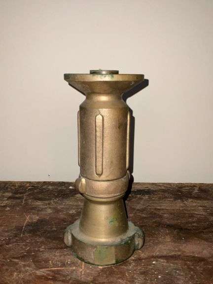 Brass fire hose nozzle image