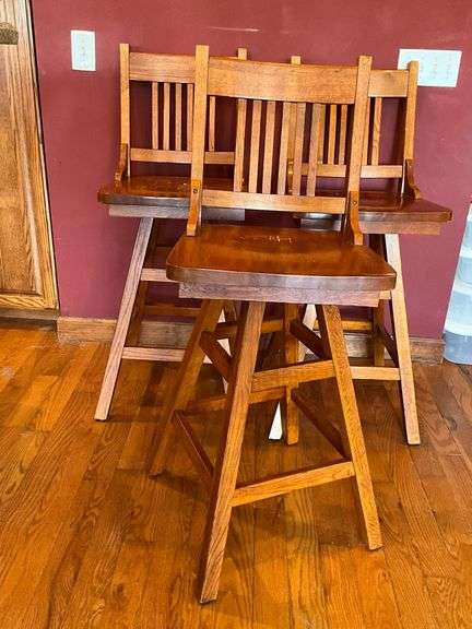Set of 3 swivel bar stools, 30" seat height image