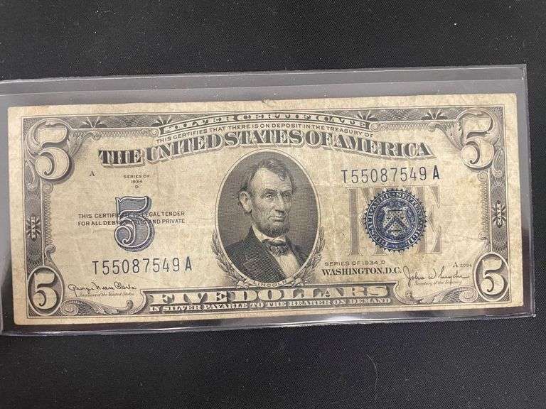 1934 D $5 Silver Certificate image