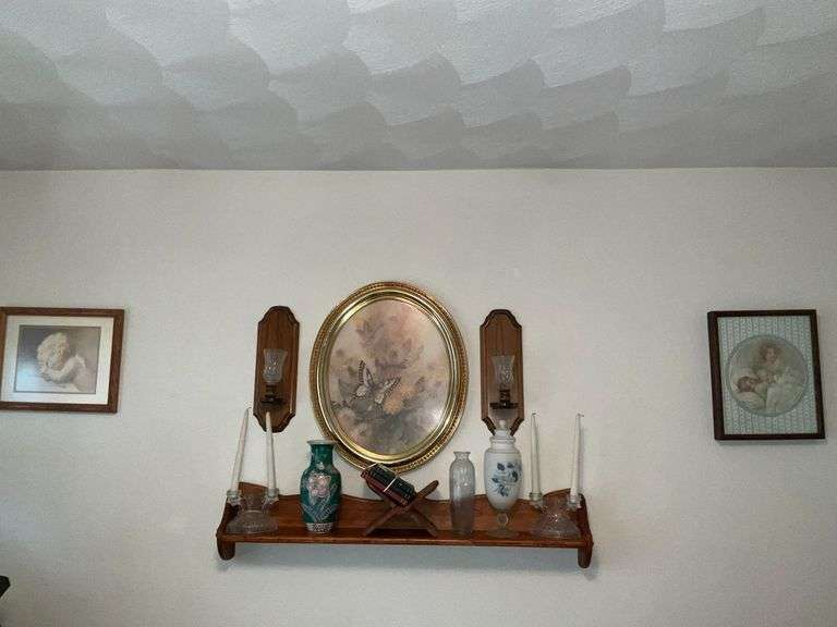 Home décor, shelf, candleholders