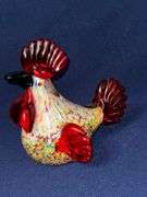 Home Accents glass rooster, mottled color body