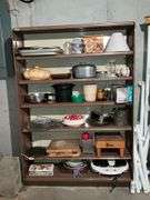 Metal shelf and contents