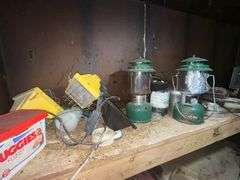 Contents of room, Coleman lanterns