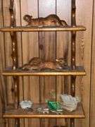 Curio shelf with contents, 33" T x 18" W