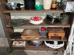 Metal shelf and contents