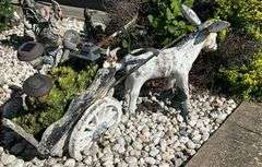 Concrete donkey and cart